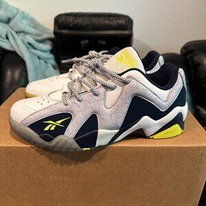 Reebok Kamikaze II Low White/Steel/Navy/Yellow, Men's Size 10